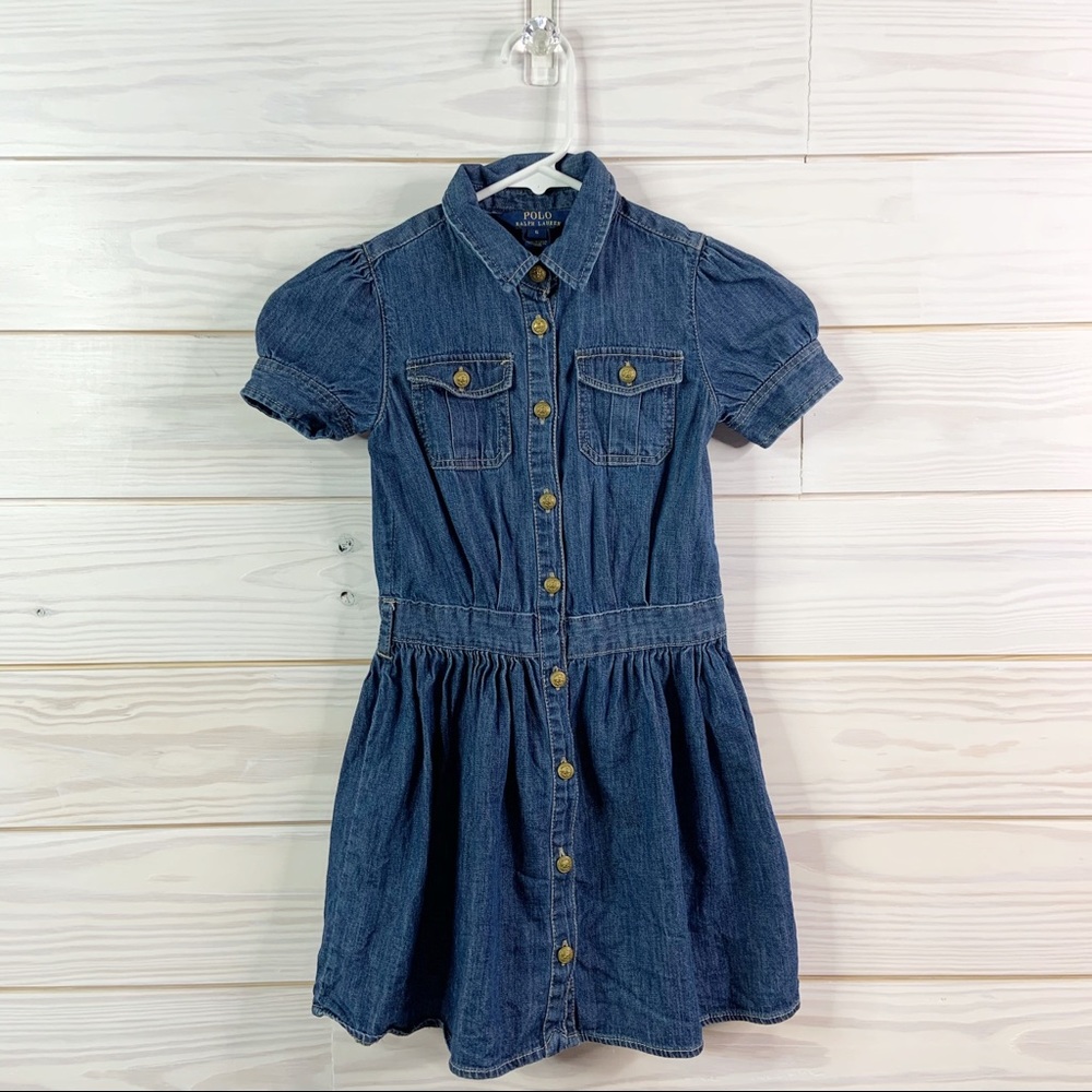 Polo By Ralph Lauren Size 6 Jean Dress w/ Buttons
